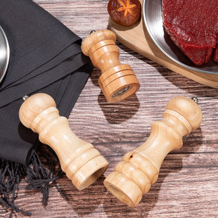 Pepper grinder wooden stainless steel core manual grinding black sesame sea salt white pepper grain grinding seasoning bottle