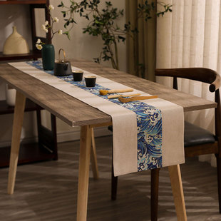 Table Runner Chinese Zen Tea Ceremony Cotton and Linen Tea Table Linen Cloth Tea Table Fabric Japanese Tea Cushion Tea Room Tea Tablecloth Long Strip Cloth