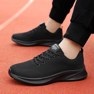 Black Brand Men's Shoes Mesh Breathable sneaker Soft Sole Lightweight Running Shoes Men's Thick Sole Comfortable Casual Travel Shoes