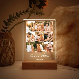 Cross-Border Pod Amazon Hot-Selling Led Light Acrylic Photo Custom Night Light Couple Gift Commemorative One Piece Customization