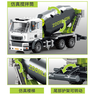 Senbao building block engineering truck series excavator mixer bulldozer crane assembly model boy mosaic toy