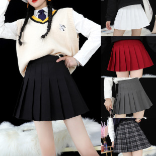 Skirt Jk Plus Size Short Skirt Pleated Skirt for Women Petite Material A-Line New Suit High Waist Slimming Look 2024 Autumn and Winter