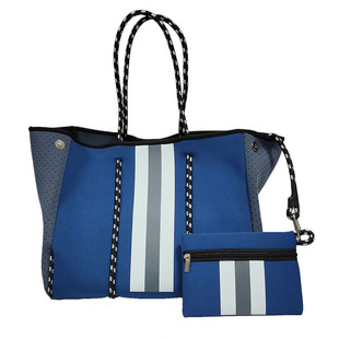 Spot Diving Material Perforated Beach Bag Outdoor Handbag Travel Casual Shoulder Bag Large Capacity Shopping Mommy Bag