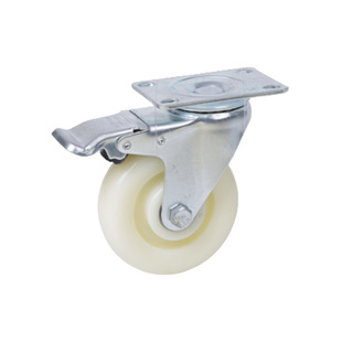 Hongli medium 3-inch 4-inch 5-inch high load-bearing mute PpPVC universal caster white dual-axis cart industrial wheel