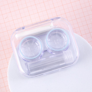 Visible Transparent Contact Lens Box Cute Bowknot Beauty Pupil Box Girls' Companion Box Double-linked Box Portable Care Box