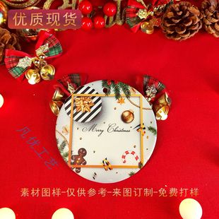 Christmas Ceramic Pendant 3.5inch Round Ceramic Pendant Cross-border New Product Supply Ceramic Crafts Pendant
