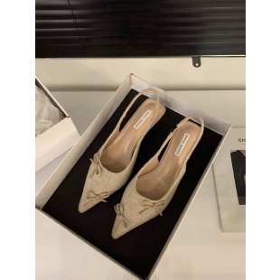 Spring 2025 New Korean Style Woolen Bow Pointed Toe High Heels Stiletto Heel Women's Shoes