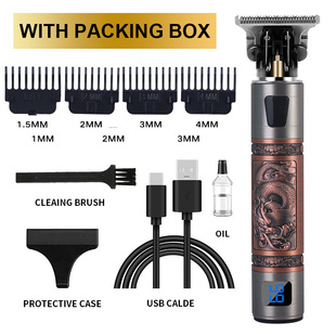 Cross-border razor hair carving push white electric clipper factory wholesale rechargeable retro oil head hair clipper electric clipper