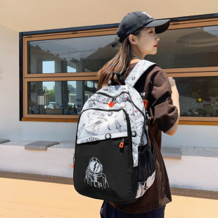New spaceman backpack junior high school student schoolbag large capacity men's fashion brand computer bag student schoolbag wholesale
