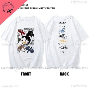 The Fourth Wing Double-sided T-shirt Basgiath War College T-shirt Women's T-shirt high quality Cotton Short-sleeved Pattern Duplex
