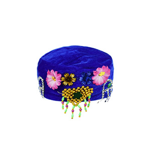 Factory wholesale quality margin velvet hat white funeral supplies to send old clothes women's grandmother hat bead hat