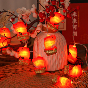 Cross-border New New Year led Chinese Knot Koi New Year's Day Spring Festival Lantern Festival Day Scene Decorative Atmosphere Lantern String