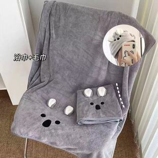Cartoon Bath Towel Koala Towel Cute Coral Fleece Adult Absorbent Bath Towel Household Large Towel Wholesale
