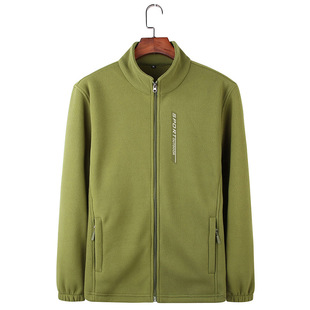 Winter Embroidered Fleece Coat Outdoor Sports fleece-lined Warm Coat Couple's Fleece Collar Cardigan Sweater