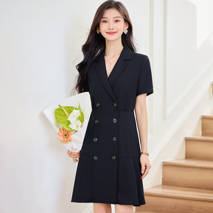 dress Women's Summer Black Little 2025 New Dress Professional Waist Elegant Skirt Skinny Little Black Dress
