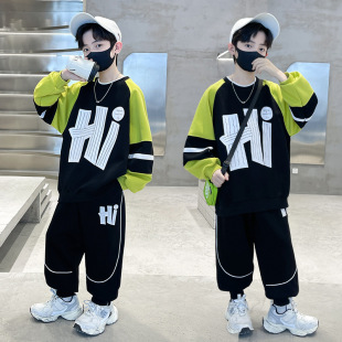 Children's Wear Boys' Sweetshirt suit Spring 2025 New Middle and Large Children's Spring and Autumn Autumn Clothing Sports Handsome Children's Trendy Cool