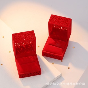 New wholesale high-end jewelry box diamond ring gift box high-end jewelry box net red high-end ring box ring box exquisite