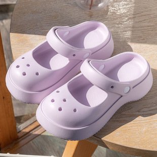 Mary Jane Baotou Slippers Summer Women's Ins Korean-style Hole Shoes Outdoor Non-slip EVA Slip-on Slippers