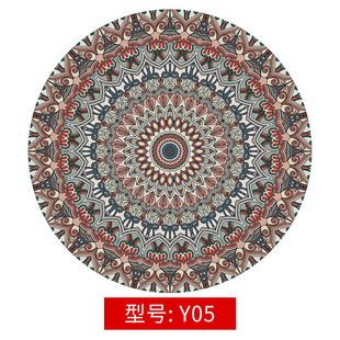 American Retro Light Luxury Round Carpet Bedroom Bedside Carpet Bohemian Mandala Hanging Basket Yoga Floor Mat