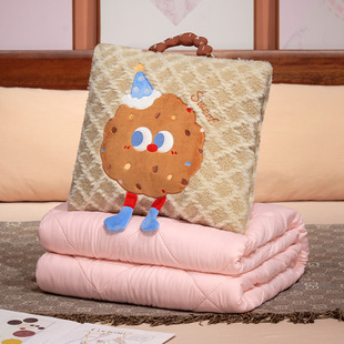 Hand-carried Cookie Pillow Quilt Dual-purpose Winter Car Pillow Office Nap Pillow Blanket 2-in -1