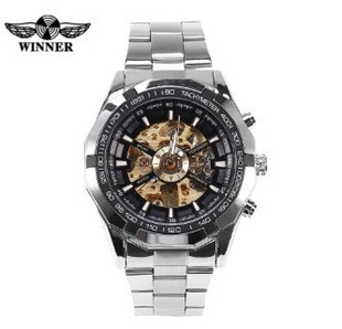 A поколения T Winner Watch Полностью полые Мужские автоматические механические часы стальной ремень