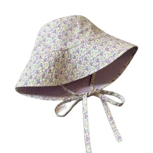 Japanese Cute Sweet Floral Double-Sided Fisherman Hat Women's Summer Big Brim Sunshade Sunscreen Showing Face Small Basin Hat Trendy
