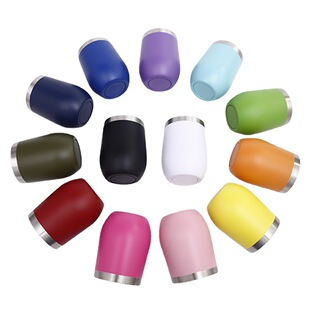 Cross-border exclusive for Europe and the United States hot egg cup 12oz stainless steel double vacuum insulation Cup plastic spray logo can be customized