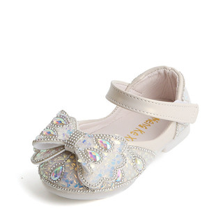 Girls' Princess Shoes 2025 Autumn Children's Dance Shoes Diamond Shoes Little Girl Performance Shoes Bow Baby Single Shoes