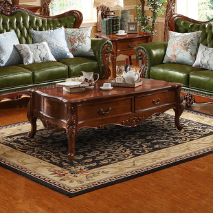 Ruifuxiang American solid wood tea table living room storage rectangular tea table retro European 1.3m coffee table