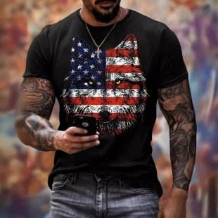 Cross-border foreign trade Amazon AliExpress hot sale European and American men's youth sports digital printing 3DT shirt short sleeve