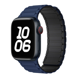 Suitable for Apple applewatchs10 Watch Band Three Beads Armored Silicone Strong Magnetic Iwatch Watch Band