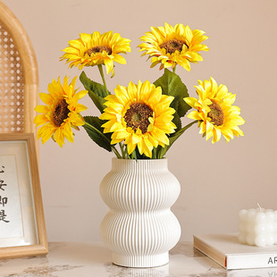 Simulation single branch sunflower sunflower home decoration wedding setting diy holding flower arrangement sunflower