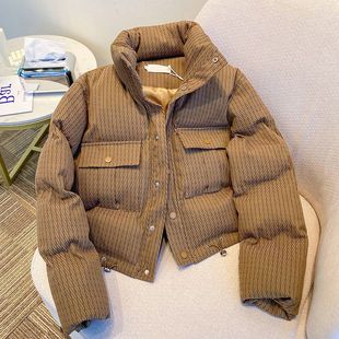 Зимняя пуховая хлопчатобумажная одежда женская короткая корейская утолщенная хлопчатобумажная куртка высокого класса