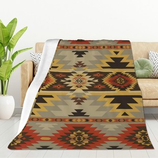 Bohemian Blanket Flannel Blanket Tribal Print Blanket Camping Bed Outdoor Sofa Office Blanket