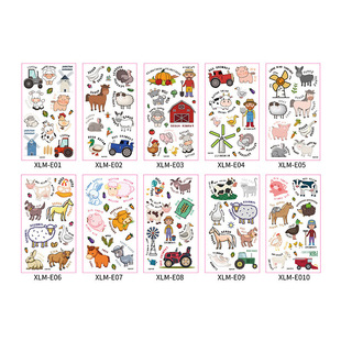 Children's cartoon tattoo stickers dinosaur unicorn mermaid shark car environmental protection waterproof sweat temporary stickers suit