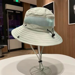 Children's Solid Color Fisherman Hat Men's Summer Thin Mesh Foldable Outdoor Sunscreen Hat for Girls