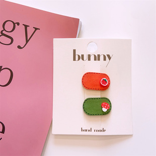 Korean style children's summer new fruit mini small size BB clip girls' baby microfiber Oval side clip pair