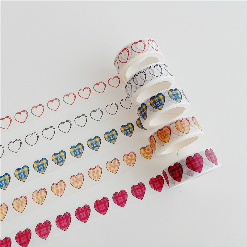 [5m] Korean Ins Style M**Y Heart Stickers and Paper Tape Hand Account Decoration Stickers Hand-Tearable Tape