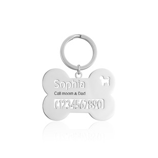 [Private custom] Creative bone name key chain stainless steel custom bone name phone key chain
