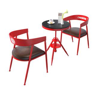 Retro nostalgic bistro industrial style bar barbecue restaurant restaurant restaurant theme western restaurant table and chair iron combination