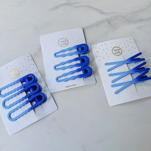 Three-piece set Klein blue hairpin women's summer side bangs clip forehead broken hair headdress hair clip gradient hair clip