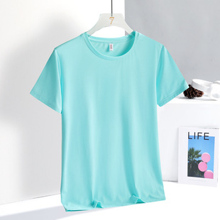 Factory direct wholesale New Ice Silk lovers short sleeve round neck breathable quick-drying light butterfly net running quantity can be standard