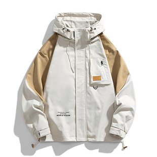 L-9XL Tooling Jacket Men's Spring and Autumn New Loose Hooded INS Trendy Brand Top Fat Man Fat Man Plus Size Jacket