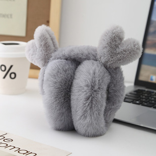 Korean Foldable Warm Earmuffs Women's Autumn and Winter Cute Earmuffs Imitation Rabbit Hair Warm Ear Bag Men's and Women's Ear Cover Ear Warmer