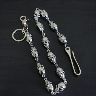 Punk Metal Big Ghost Head Bounty Chain Hip-Hop European and American Punk Diablo Skull Personalized Men's Fashionable Waist Chain Spice Girl Pants Chain