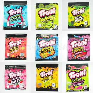 Amazon Spot Trrlli Trolli Jolly Export Hot-Selling Candy Packaging Bag Cookies Stand-Up Bag