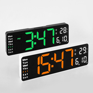 13-inch simple sitting and hanging dual-purpose living room clock large font electronic clock multi-group alarm clock temperature week with screen 6629