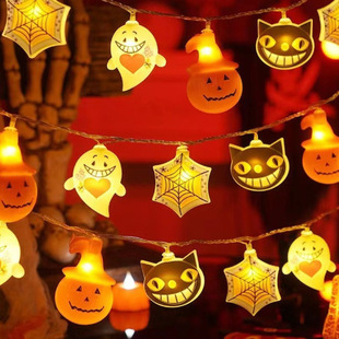 Factory LED Halloween string lights Pumpkin lights Ghost Skull Spider Ghost Festival Waterproof Decorative lights USB battery string lights