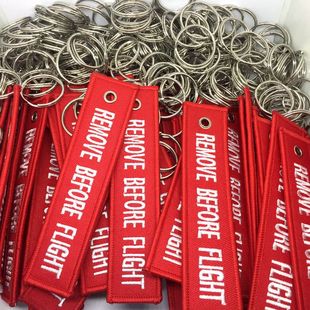 REMOVE BEFORE FLIGHT вышитый брелок. Плетающая багажная бирка