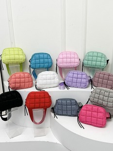 Waist Bag Crossbody Riding Bag Candy Color Plaid Women's Bag Outdoor Sports Small Backpack Cross-border Casual Multifunctional Chest Bag